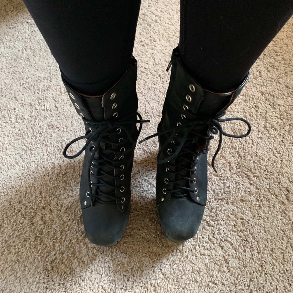 Jeffrey Campbell Black Tall High Lita Boots 8.5 - Picture 5 of 8